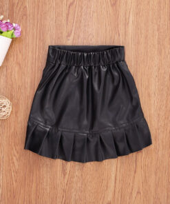 2020 Fashion Kids Girls Pleated Skirts Solid Elastic Waist Mini Skirts Outfits 1-5Y Summer Clothes
