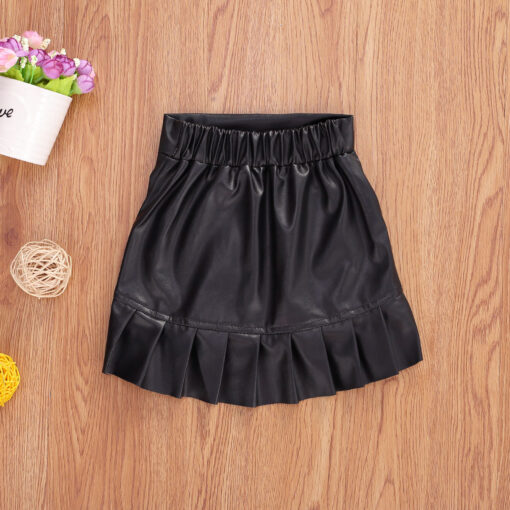 2020 Fashion Kids Girls Pleated Skirts Solid Elastic Waist Mini Skirts Outfits 1-5Y Summer Clothes