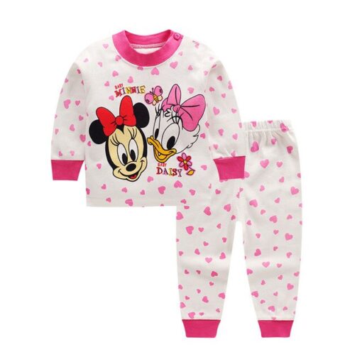 Children's Cotton Boys and Girls Baby Cotton Underwear Set Children's Autumn Clothes Long Pants Home Service Baby Clothes