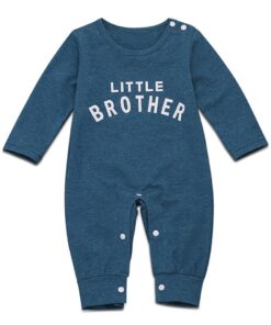 Newborn Infant Baby Boy Girl Button Letter Long Sleeve Romper Jumpsuit Playsuit Clothes Christmas Organic Cotton Baby Clothing
