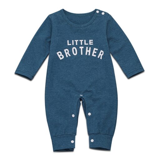 Newborn Infant Baby Boy Girl Button Letter Long Sleeve Romper Jumpsuit Playsuit Clothes Christmas Organic Cotton Baby Clothing