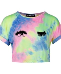 Tie Dye T-Shirts Tops Kids Casual Girls Happy Letter Printed Children tshirt 2020 Summer tshirt for woman Short Sleeve Tees