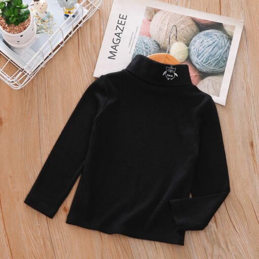Toddler Children's Clothing TOPS Boys and Girls Autumn Winter Turtleneck Bottoming Shirt Baby Long-Sleeved T-shirt Autumn Kids