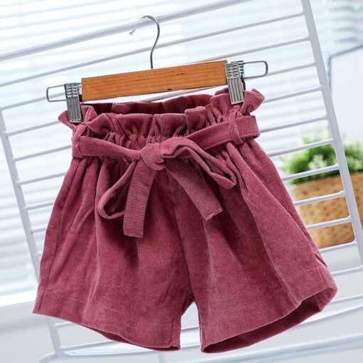 Summer New Retro Fashion Baby Girls Shorts Pure Cotton High Waist Short 0-5Y Kid Casual Bow Loose Short Solid Color Girl Legging