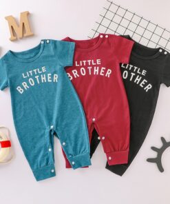 Newborn Infant Baby Boy Girl Button Letter Long Sleeve Romper Jumpsuit Playsuit Clothes Christmas Organic Cotton Baby Clothing