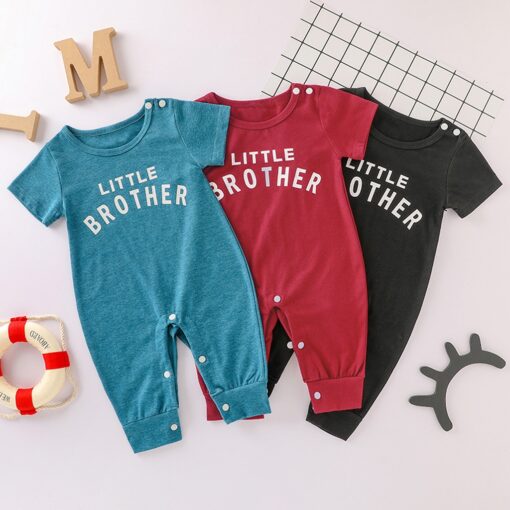 Newborn Infant Baby Boy Girl Button Letter Long Sleeve Romper Jumpsuit Playsuit Clothes Christmas Organic Cotton Baby Clothing