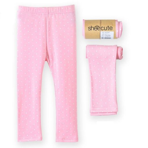 Children Girls Skinny Leggings Long Pants Polka Dots Printed Kids Spring Autumn Cotton Bottoms Dotted Elastic Trousers