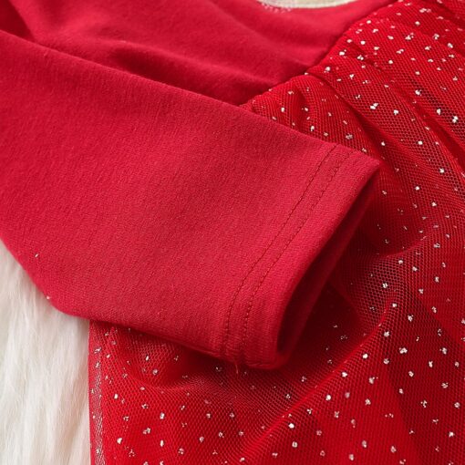 2-4 Years Christmas elk Print Girls Princess Dress Winter Long Sleeve Dresses for Girl birthday Party Cartoon Kids dress D30