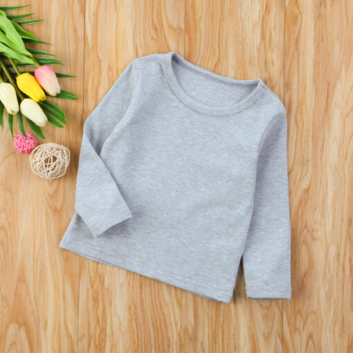 2020 Brand New Toddler Infant Child Kids Baby Boys Girls Cotton Warm Clothing T-shirt Tops Thermal underwear Brief Outwear 6M-5T