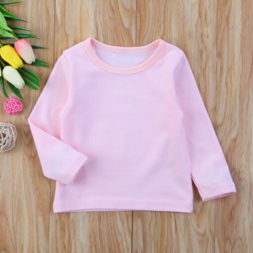2020 Brand New Toddler Infant Child Kids Baby Boys Girls Cotton Warm Clothing T-shirt Tops Thermal underwear Brief Outwear 6M-5T